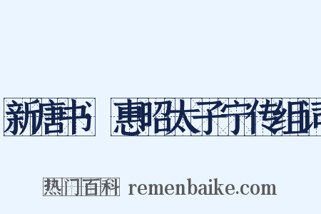 新唐书·惠昭太子宁传组词是什么意思的图片